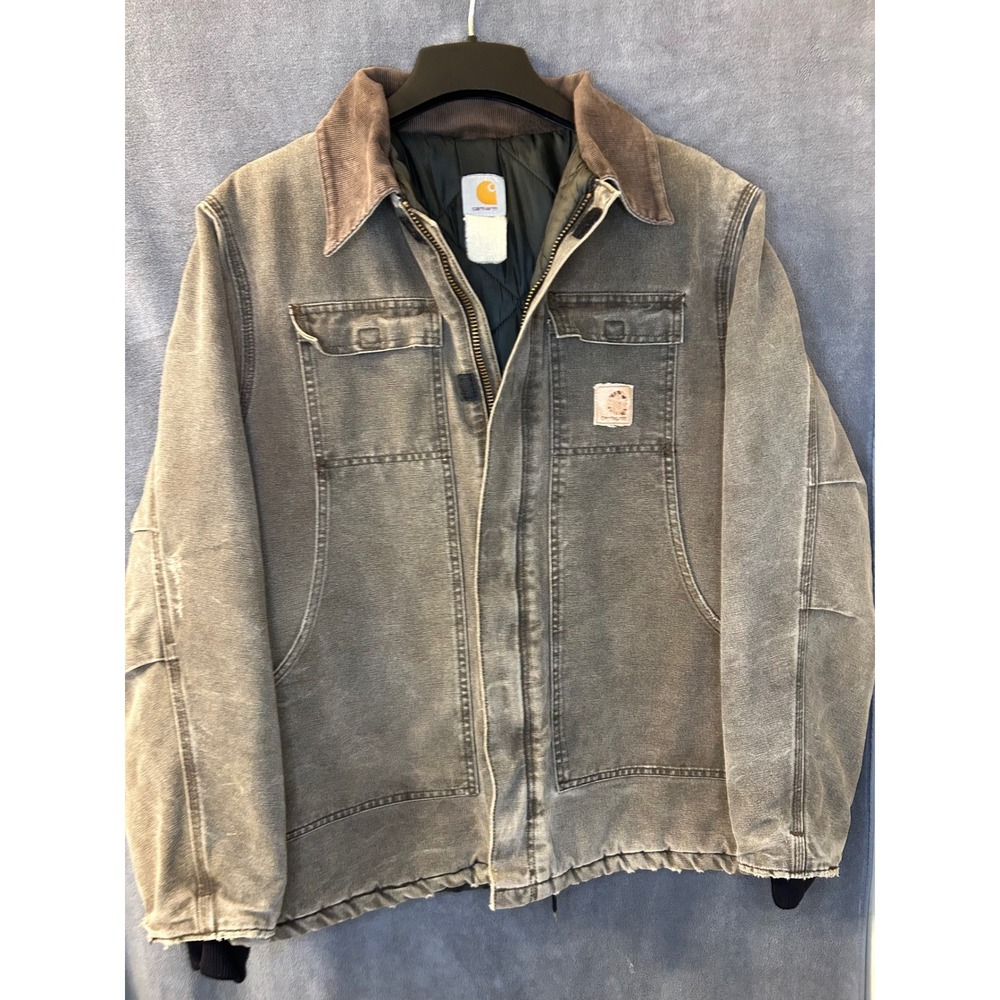VTG Carhartt C26-CHT Arctic Jacket Distressed Faded Chestnut Brown Mens Large